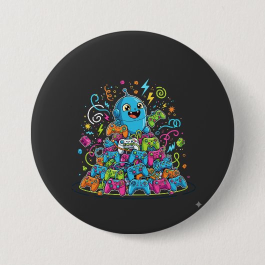 Funny Gaming Never Ends  缶バッジ (正面)