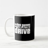 Funny Gaming New Driver Video Game Driving Instruc コーヒーマグカップ (左)
