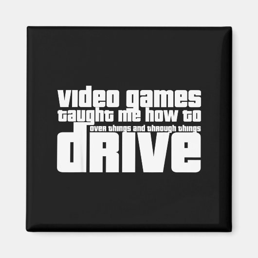 Funny Gaming New Driver Video Game Driving Instruc マグネット (正面)