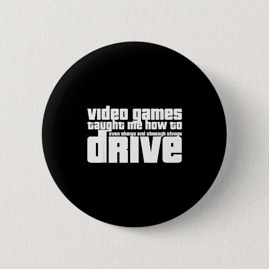 Funny Gaming New Driver Video Game Driving Instruc 缶バッジ (正面)