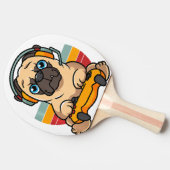 Funny Gaming Pug Dog Pet Lover Gamer  卓球ラケット (横)