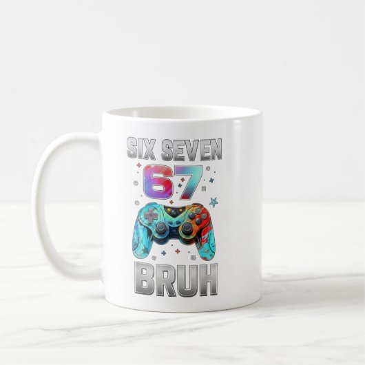 Funny Gaming Six Seven 67 Bruh Birthday Boy Gift  コーヒーマグカップ (左)