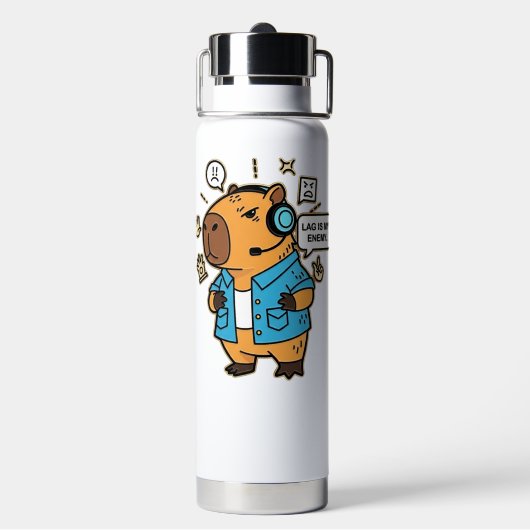 Funny Gaming Thermos – Lag Is My Enemy Personalize ウォーターボトル (背面)