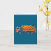 Funny Garbage Truck Christmas Graphics Lights Love カード (黄色い花)