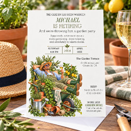 Funny Gardener Retirement Garden Party 招待状