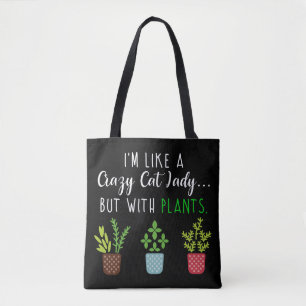 funny Gardening熱狂するな猫の女性 トートバッグ