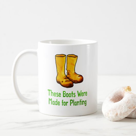 Funny Gardening Boots Made For Planting コーヒーマグカップ (ドーナツ)