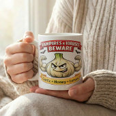 Funny Garlic Warning for Spooky Season コーヒーマグカップ
