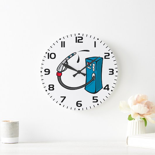 Funny Gas Pump Fuel Station ラージ壁時計
