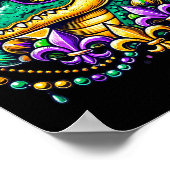 Funny Gator Mardi Gras  ポスター (角)