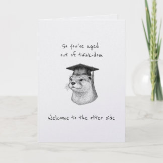 Funny Gay Twink 30th Otter Birthday Card punny カード