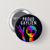 Funny GAYLIEN LGBT+ Gay Pride 缶バッジ (正面&裏面)
