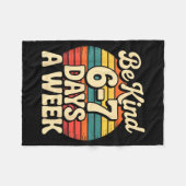 Funny Gen Alpha Meme Slang 67 Six Seven フリースブランケット (正面(横))