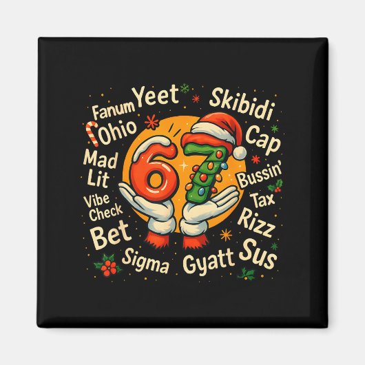 Funny Gen Z Christmas 67 Meme Holiday Trendy  マグネット (正面)