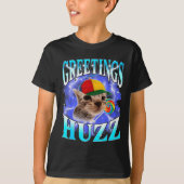 Funny Gen Z Gen Alpha Slang Cat Meme Greetings Huz Tシャツ (正面)