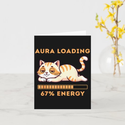 Funny Gen Z Meme 67 Cat Aura Cat Loading 67 Percen カード (黄色い花)