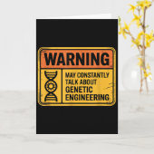 Funny Genetic Engineering Warning Sign Bioengineer カード (黄色い花)