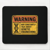 Funny Genetic Engineering Warning Sign Bioengineer マウスパッド (正面)