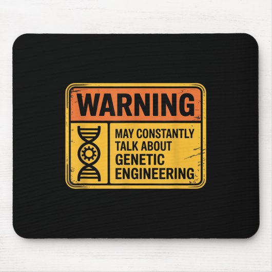 Funny Genetic Engineering Warning Sign Bioengineer マウスパッド (正面)