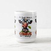 Funny Genius Smart Person with Goofy Cows コーヒーマグカップ (中央)