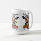 Funny Genius Smart Person with Goofy Cows コーヒーマグカップ (正面右)