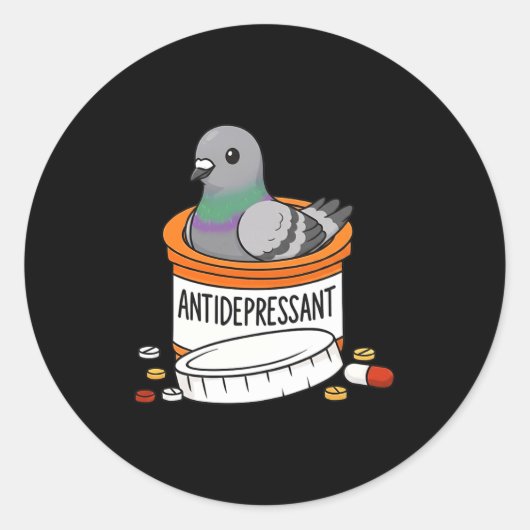 Funny Geon Anti Depressant Zoo Boys Girls Premium  ラウンドシール (正面)