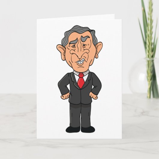 Funny George W Bush Political Caricature カード (正面)