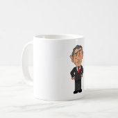 Funny George W Bush Political Caricature コーヒーマグカップ (正面左)