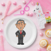 Funny George W Bush Political Caricature ペーパープレート (パーティー)