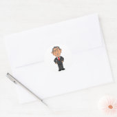 Funny George W Bush Political Caricature ラウンドシール (封筒)