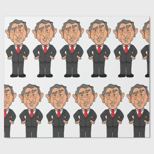 Funny George W Bush Political Caricature ラッピングペーパー (フラット)