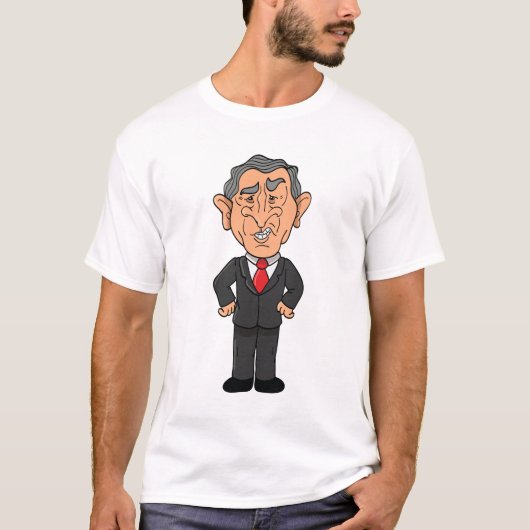 Funny George W Bush Political Caricature Tシャツ (正面)