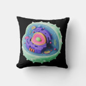 Funny Germ Cartoon Pillow | Cute Bacteria pillow  クッション (正面)