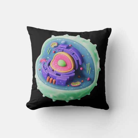 Funny Germ Cartoon Pillow | Cute Bacteria pillow  クッション (正面)