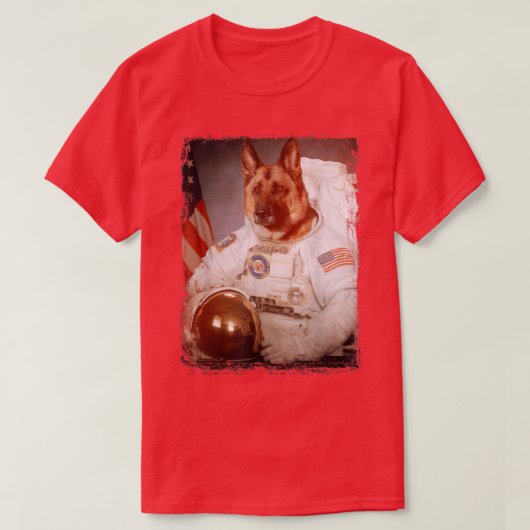 Funny German Shepherd Astronaut Space Mission Astr Tシャツ (デザイン正面)