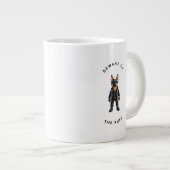 Funny German Shepherd "Beware of the Ruff"  ジャンボコーヒーマグカップ (正面右)