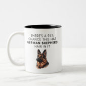 Funny German Shepherd Dog Hair ツートーンマグカップ (左)