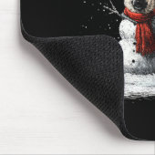 Funny German Shepherd Dog In The Snow Tree Christm マウスパッド (コーナー)