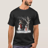 Funny German Shepherd Dog In The Snow Tree Christm Tシャツ (正面)