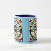 Funny German Shepherd Stained Glass Coffee Mug マグカップ (中央)