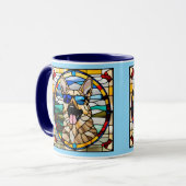 Funny German Shepherd Stained Glass Coffee Mug マグカップ (正面左)