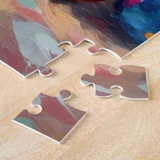 Funny German Shepherd Tangled in Christmas Lights ジグソーパズル (側面)