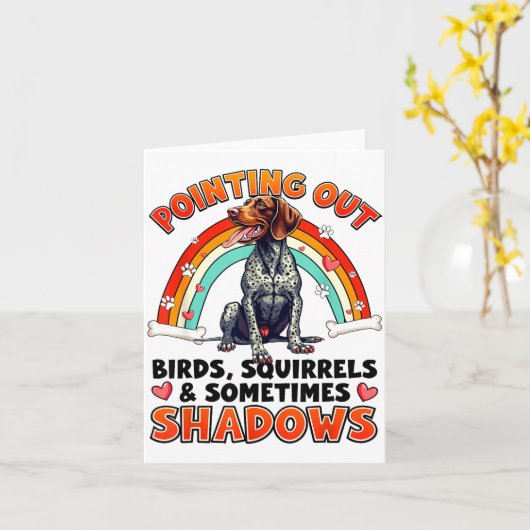 Funny German Shorthaired Inter Design For Dog Love カード (黄色い花)