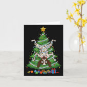 Funny German Shorthaired Inter Dog Christmas Tree カード (黄色い花)