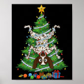Funny German Shorthaired Inter Dog Christmas Tree  ポスター (正面)