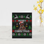 Funny German Shorthaired Inter Dog Ugly Xmas Sweat カード (黄色い花)