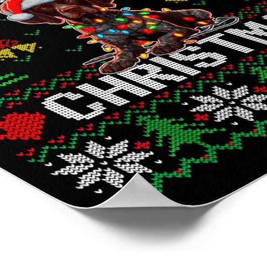 Funny German Shorthaired Inter Dog Ugly Xmas Sweat ポスター (角)