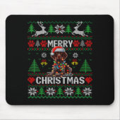 Funny German Shorthaired Inter Dog Ugly Xmas Sweat マウスパッド (正面)