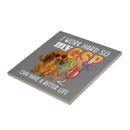 Funny German Shorthaired Pointer Gifts GSP Lover タイル (側面)