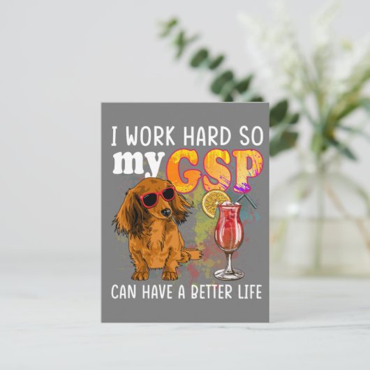 Funny German Shorthaired Pointer Gifts GSP Lover ポストカード (スタンド正面)